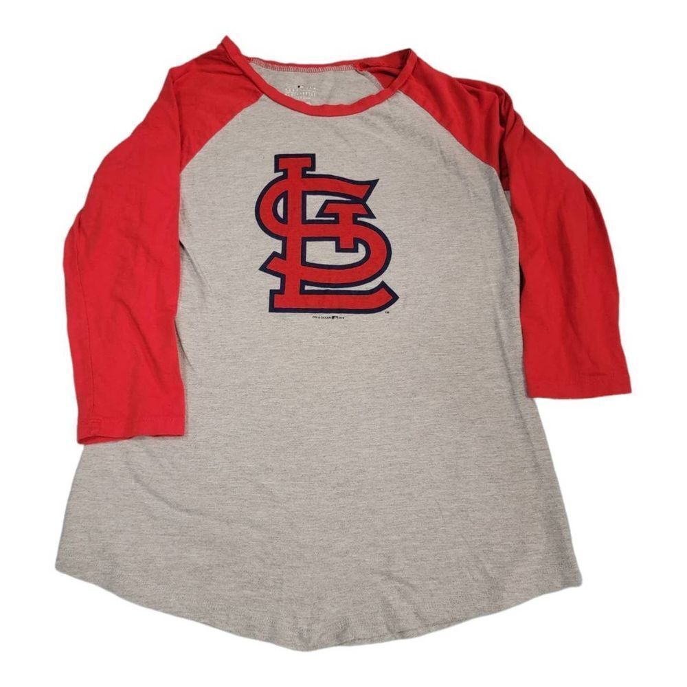 NWOT St Louis Cardinals 5th & Ocean MLB Red Woman's Medium Baseball 3/4 Sleeve